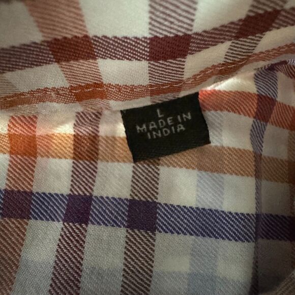 Orvis Button down collar casual shirt Blue,Brown, Orange Pattern Size L - Picture 4 of 9